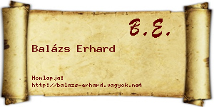 Balázs Erhard névjegykártya